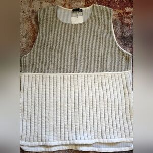 Zara Black and White Striped Knit Top